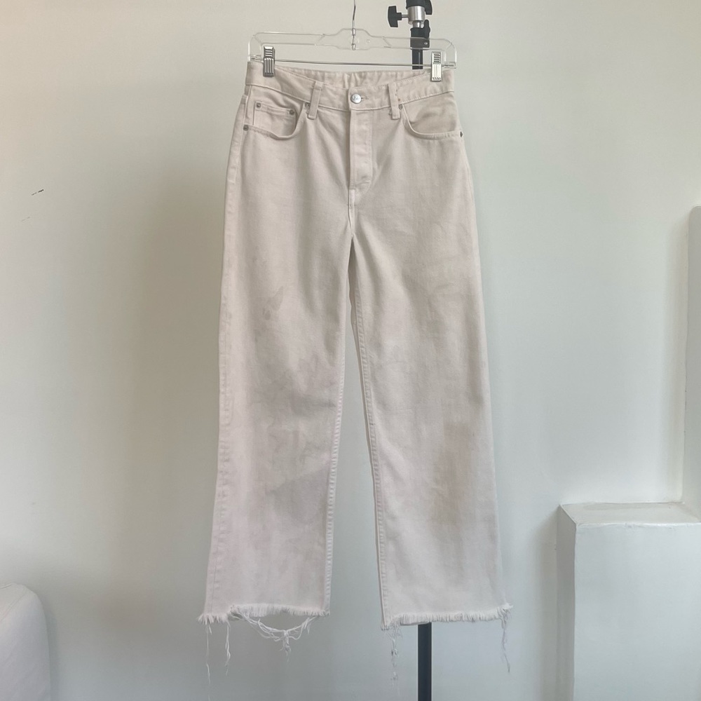 Reformation ivory jeans, 26” waist, cropped leg